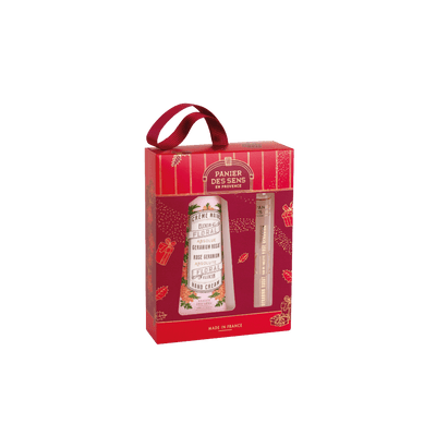 Christmas gift set - Duo Eau de toilette roll-on and hand cream - Rose Geranium  - Panier des Sens