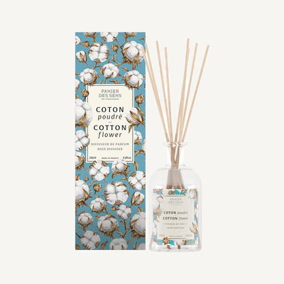 Diffuser from Home Fragrance Cotton Flower  + diffuser refill + Natural rattan reeds - Panier des Sens