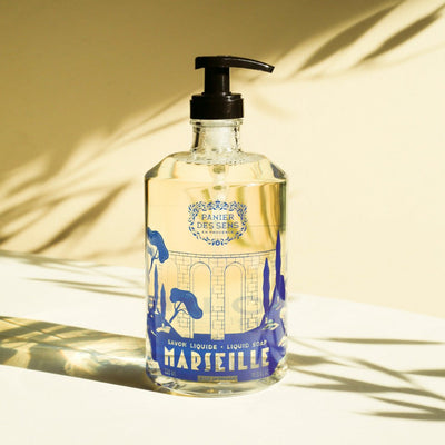 Liquid Marseille soap in glass - 500ml olive limited edition - France Panier des Sens