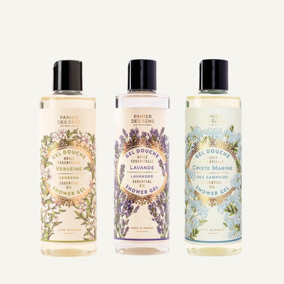 Shower trio with essential oils - Verbena, Lavender, Sea Samphire 3 x 250ml - Panier des Sens